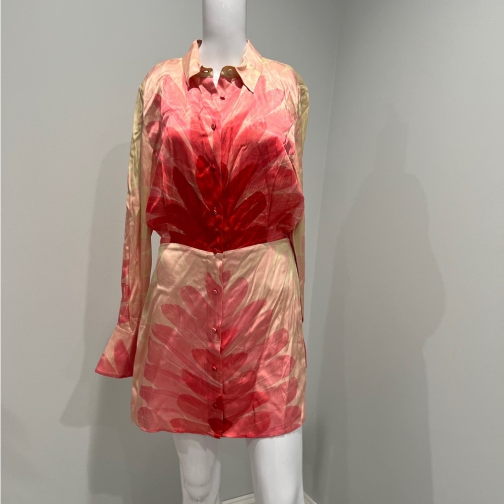 Alexis Red and Pink Floral Long Sleeve Dress - Picture 4 of 11